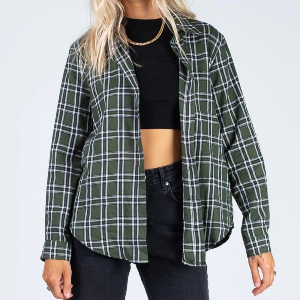 Princess Polly | Nora Shirt Forest Green | US2